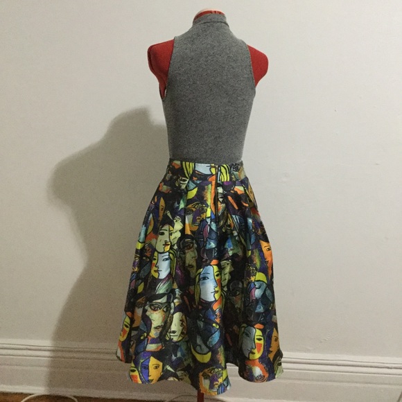 SOLD | Abstract Art Face Skirt | "Walking Picasso" - Picture 4 of 6